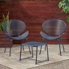 3 Piece Metal Patio Table and Chairs Sets, Outdoor Conversation Furniture Set,Metal Patio Table and Chairs Set for Small Space-Maison Boucle - 2 of 4