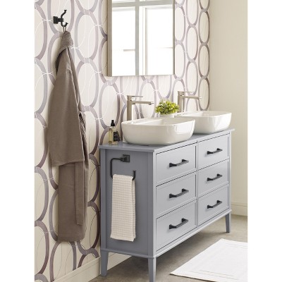 Matte Black Wall Mounted Towel Ring with Square Base