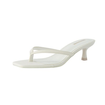CUSHIONAIRE Women's Miami Kitten heel thong sandals +Memory Foam, Wide Widths Available