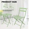 3-Piece Folding Outdoor Bistro Set, Premium Metal Frame Table & 2 Chairs for Patio, Porch, Garden, and Poolside - 2 of 4