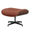 HomeRoots 27" Brown and Light Brown Tufted Genuine Leather Swivel Lounge Chair With Ottoman - 4 of 4