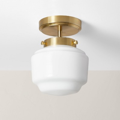 Milk Glass Striped Wall Sconce Brass Finish - Hearth & Hand™ With Magnolia  : Target