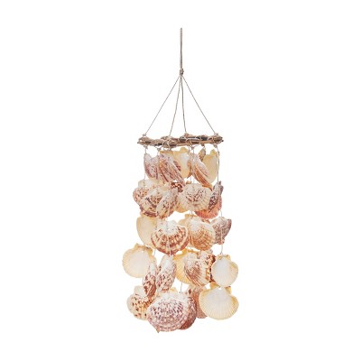 Beachcombers 12" Sea Shell & Bamboo Nautical Themed Hanging Decorative Porch Wind Chime