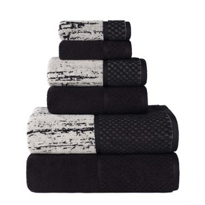 100% Cotton Medium Weight Two-Toned Jacquard and Solid Assorted Towel Set by Blue Nile Mills - 1 of 4