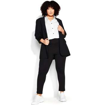 Women's Plus Size Pull On Ponte Pant Black - tall | AVENUE