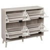 TIRAMISUBEST White 4-Door Rolling Shoe Cabinet - Mobile Storage Organizer with Wheels for Entryway, Closet or Bedroom - 4 of 4