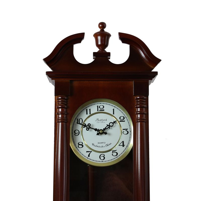 Bedford Clock Collection 27.5 Inch Cherry Oak Wall Clock, 2 of 5