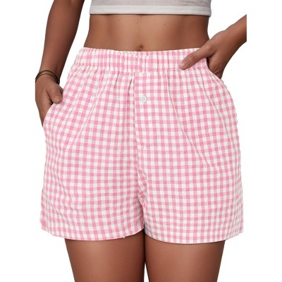 Shorts for Women Summer Casual Lounge Beach Bottoms Pajama Plaid Boxer Shorts
