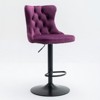 Swivel Velvet Barstools Adjusatble Seat Height from 25-33 Inch,17.7inch base, Modern Upholstered Bar Stools with Backs Comfortable，Set of 2 - 2 of 4
