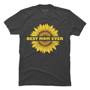 Men's Design By Humans Happy Mothers Day Best Mom Ever Sunflower By CarambaArt T-Shirt - 1 of 2
