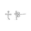 Haus of Brilliance Silver Diamond Accent Knife Earrings - 2 of 4