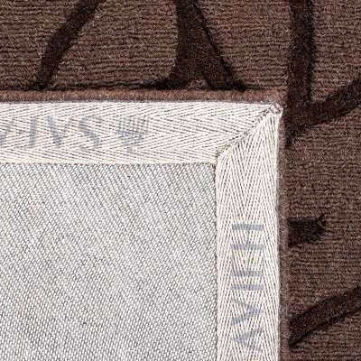 Brown Hand-Tufted Wool 6' x 9' Geometric Area Rug