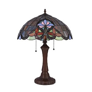 Chloe Lighting MONROE Victorian Tiffany-style Dark Bronze 2 Light Table Lamp 16Inch Wide - 1 of 4