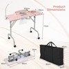 Costway Folding Manicure Nail Table with Electric Dust Collector LED Lamp Carry Bag Pink - 3 of 4