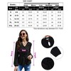 Womens Long Sleeve Shirts Front Button Down V Neck Blouse Waist Drawstring Peplum Blouse Casual Tops with Gathered Cuff,Black - L - 4 of 4
