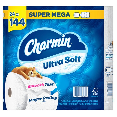 Charmin Ultra Strong Super Mega Roll Toilet Paper, 12 rolls - Foods Co.