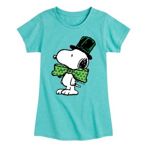 Girls' - Peanuts - St Paddy's Bowtie Fitted Short Sleeve Graphic T-Shirt - 1 of 4