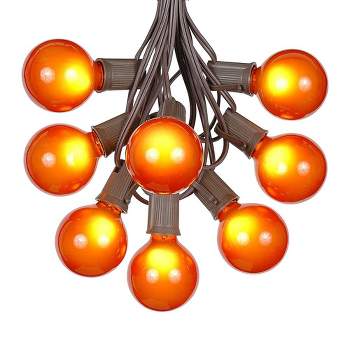 Novelty Lights 25 Feet G50 Globe Outdoor Patio String Lights, Brown Wire