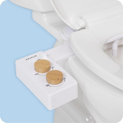White Bamboo Adjustable Water Temperature Bidet Attachment