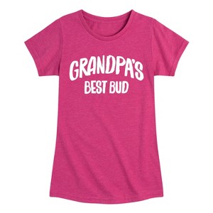 Girls' - Instant Message - Grandpas Best Bud Fitted Short Sleeve Graphic T-Shirt - 1 of 4