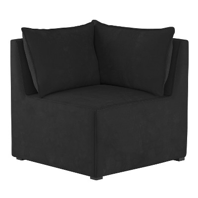 French Seamed Corner Chair Velvet Black - Project 62™