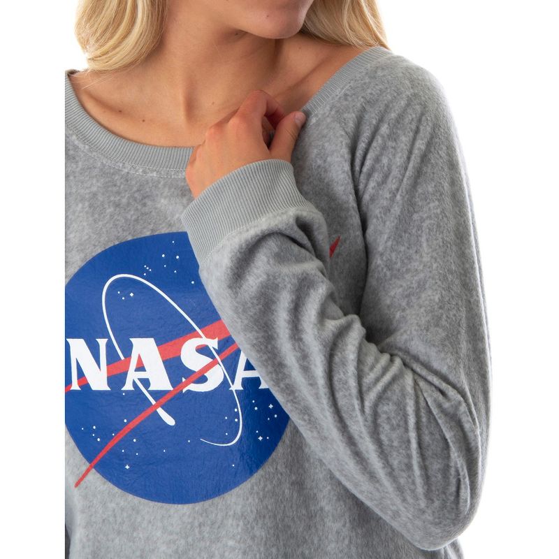NASA Meatball Logo Juniors' Loungewear Long Sleeve Lounge Sleep Top NASA Meatball Logo, 3 of 5