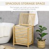 HOMCOM Bamboo Laundry Hamper with Lid, Laundry Basket with Removable Liner Bag, Dirty Clothes Hamper, 19.75 x 14.25 x 23.5 Inches, Coffee - 3 of 4