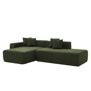 NicBex Upholstered Modular Sectional Sofa Modern L-Shaped Convertible Sectional Couch with 4 Pillows for Living Room,Apartment - 1 of 4