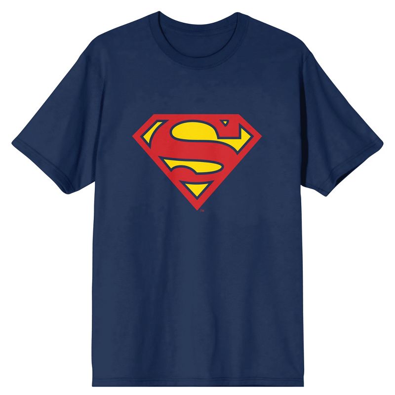 Superman Logo Men's Short Sleeve Shirt & Sleep Pants Set, 1 of 3