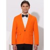Lars Amadeus Men's One Button Notched Lapel Solid Color Business Blazer - 2 of 4