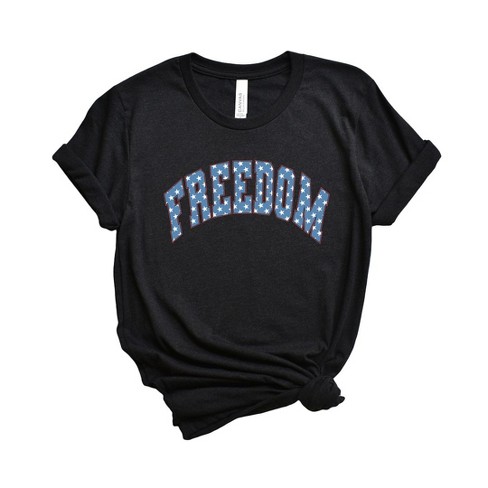 Simply Sage Market Women's Freedom Varsity Stars Short Sleeve Graphic Tee - image 1 of 3