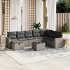 vidaXL Garden Sofa Set Gray PE Rattan Large Removable Covers - 2 of 4