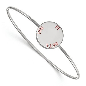 Black Bow Jewelry Sterling Silver Pi Beta Phi Greek Life Bangle Bracelet 7 Inch - 1 of 3