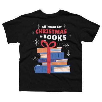 Boy's Design By Humans Christmas books By ArtStyleAlice T-Shirt