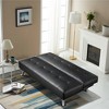 Yaheetech Faux Leather Adjustable Convertible Sofa Bed Couch Futon for Living Room - 3 of 4