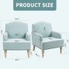 Small Polyester Upholstered Accent Chair with Retro Wooden Legs and Nailhead Trim for Living Room - 2 of 4