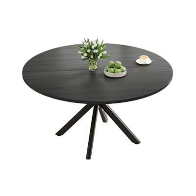 Infurnic Coffee Tables, Modern Dining Table with four sturdy table legs, Round Table for Kitchen or Living Room, Black, 47.2"*47.2"*29.5"