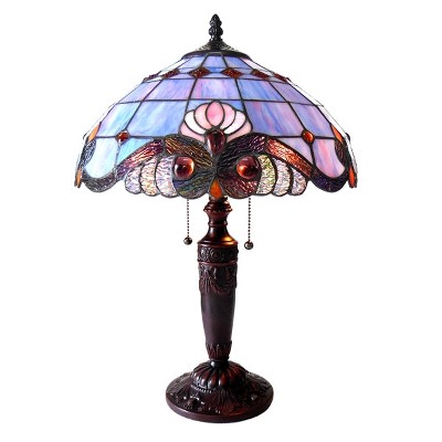 Chloe Lighting Shelly Tiffany-style 2 Light Victorian Table Lamp 14.5" Shade