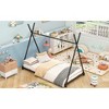 Metal Twin Size House Bed with Triangle Structure - Black - 3 of 3