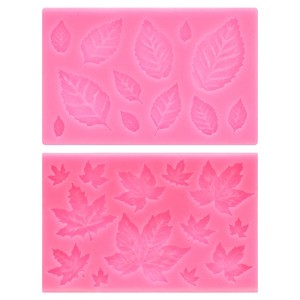 Unique Bargains Leaf Silicone Polymer Clay Fondant Template for Crafts DIY Candy 2 Pcs - 1 of 4