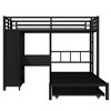 TIRAMISUBEST Twin/Full/Queen over Twin Bunk Bed with Built-in Wardrobe, Metal Bunk BedFRAME with Trundle, Foldable Desk, Ladders, Noise-reduced design - 4 of 4