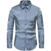 Lars Amadeus Men's Long Sleeves Button Down Prom Wedding Shiny Party Shirts - 2 of 4