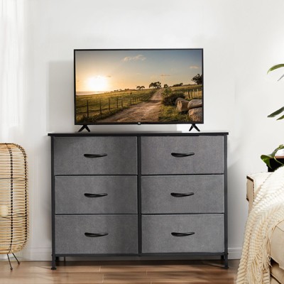 NicBex TV Stand Modern Media Console Entertainment Center with 6 Drawers for Living Room, Bedroom