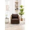 NicBex Swivel Accent Chair Modern 360� Rotating Barrel Chair with Rattan Frame for Bedroom,Living Room - 2 of 4
