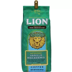 Lion Coffee Vanilla Macadamia Antioxidant Rich Light Roast Ground Coffee - 8oz