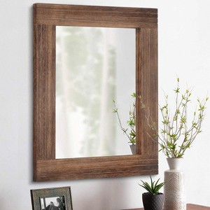 Ruso Weights Rustic Farmhouse Mirror With Wood Frame - 1 of 4