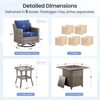 7Pcs Patio Rocking Swivel Chair with 50,000 BTU Fire Pit Table Outdoor Wicker Rattan Bistro Set with Tempered Glass Side Table - 2 of 4