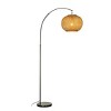 ALOADECOR 75" 1-Light Arc Floor Lamp with Hand-woven Bamboo Shade and Black Marble Base - 3 of 4