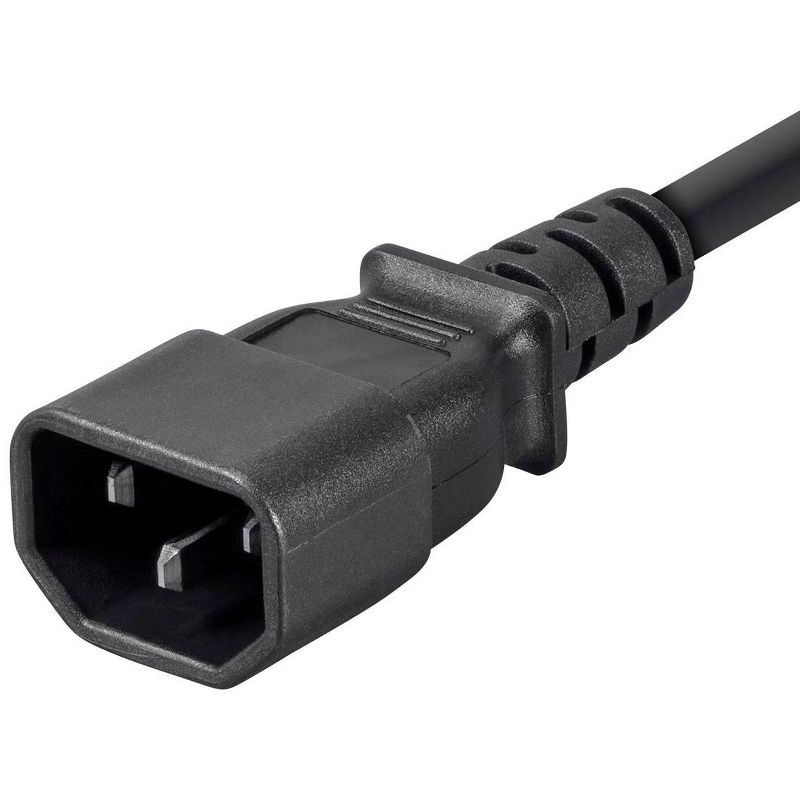 Monoprice 3-Prong Extension Cord - 6 Feet - Black | IEC 60320 C14 to IEC 60320 C13, 18AWG, 13A, 125V, 4 of 7