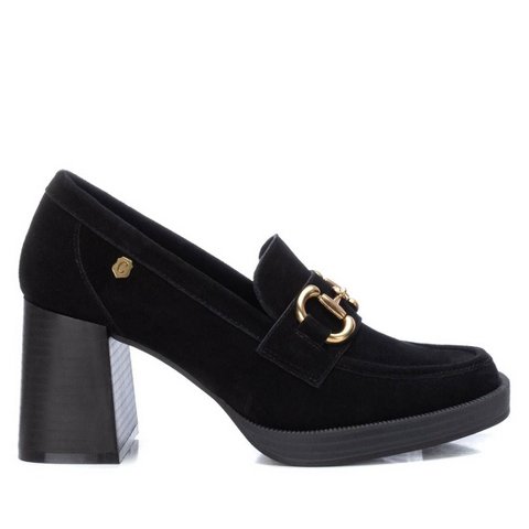 Женские туфли Carmela Collection, Women's Suede Heeled Loafers 161209 - Black, 9